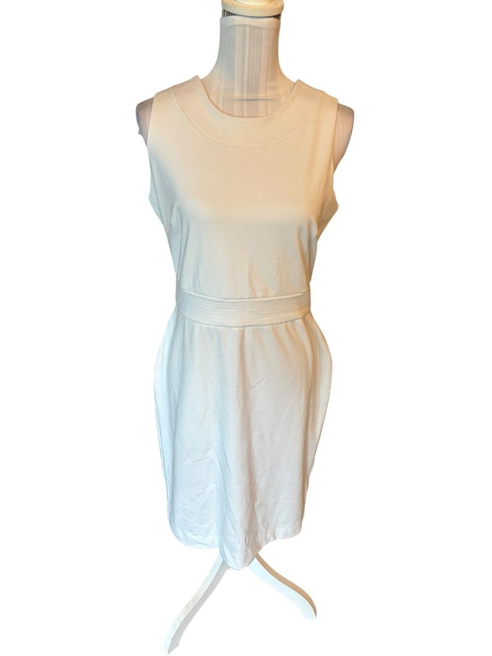 Banana Republic White Sleeveless Sheath Dress Size 8